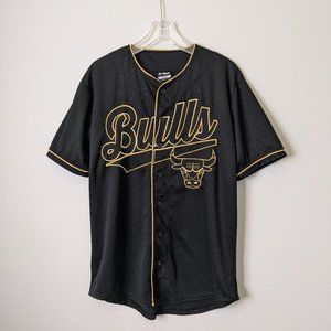 NBA Black & Gold Chicago Bulls Baseball Jersey #66